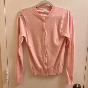 J Crew Classic Cotton Cardigan in Light Pink Size Small